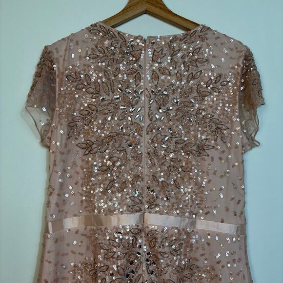 Adrianna Papell  Beaded Sequined Gown Size 16 Wedding Romantic Special Occasions - Picture 16 of 16